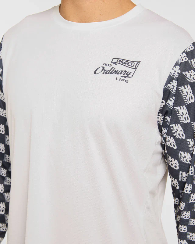 Maillot DHARCO GRAVITY OFFSET Manches Longues Blanc/Noir - Image 7