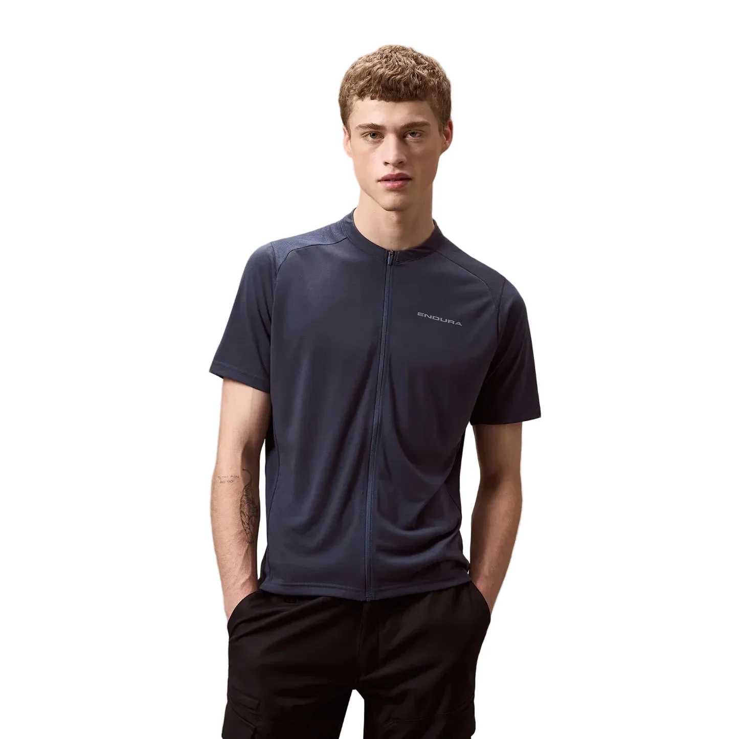 Maillot ENDURA LOOP ZIPPED Manches Courtes Carbon Gris