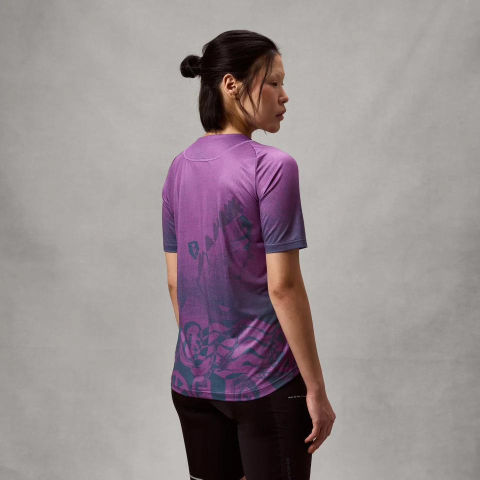 Maillot ENDURA SINGLETRACK PRINT Manches Courtes Femme End Purple - Image 2
