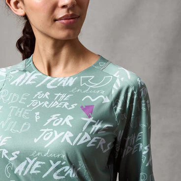 Maillot ENDURA SINGLETRACK PRINT Manches Longues Femme Sage Green - Image 4