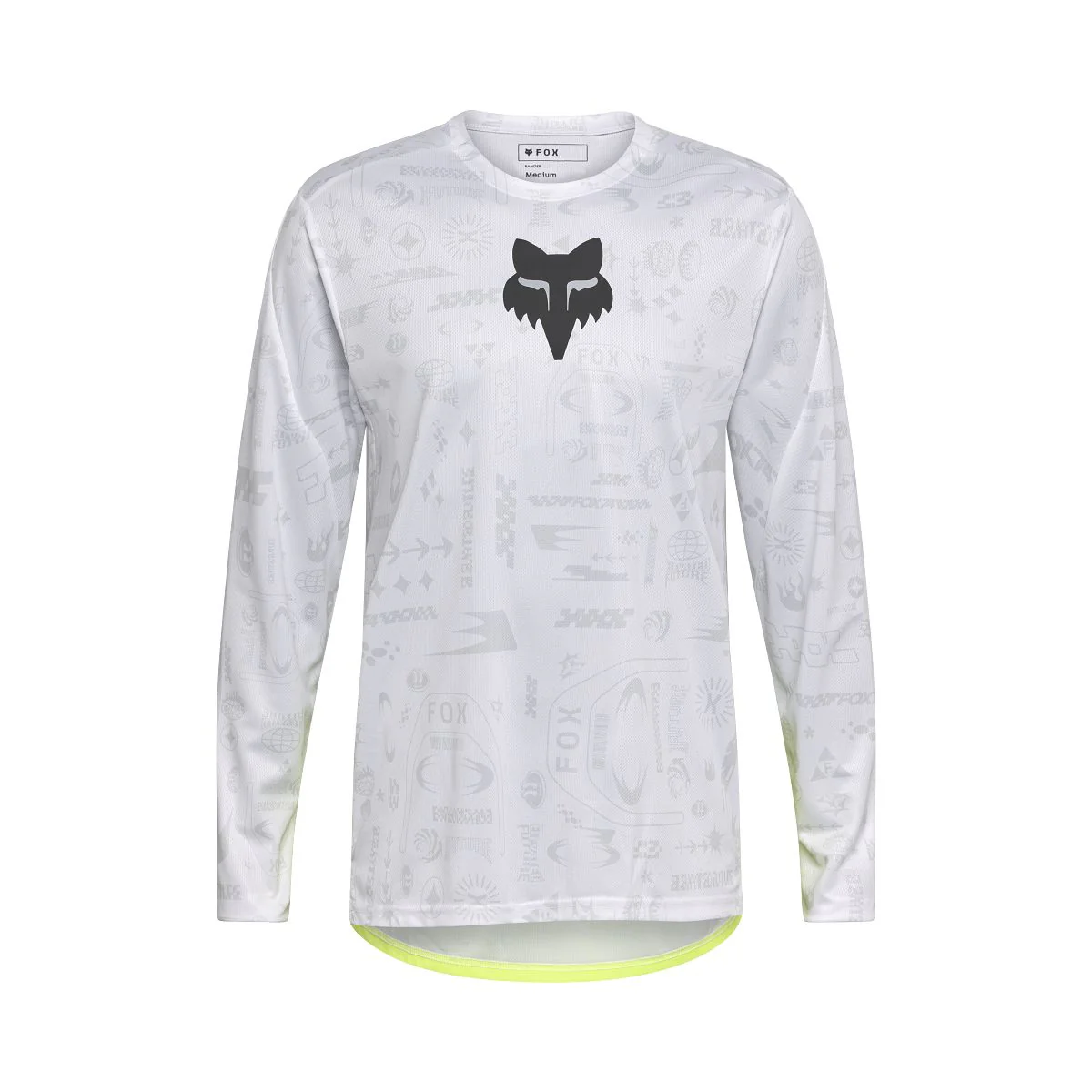 Maillot FOX RANGER LUNAR Manches Longues Blanc/Jaune - Édition Spéciale