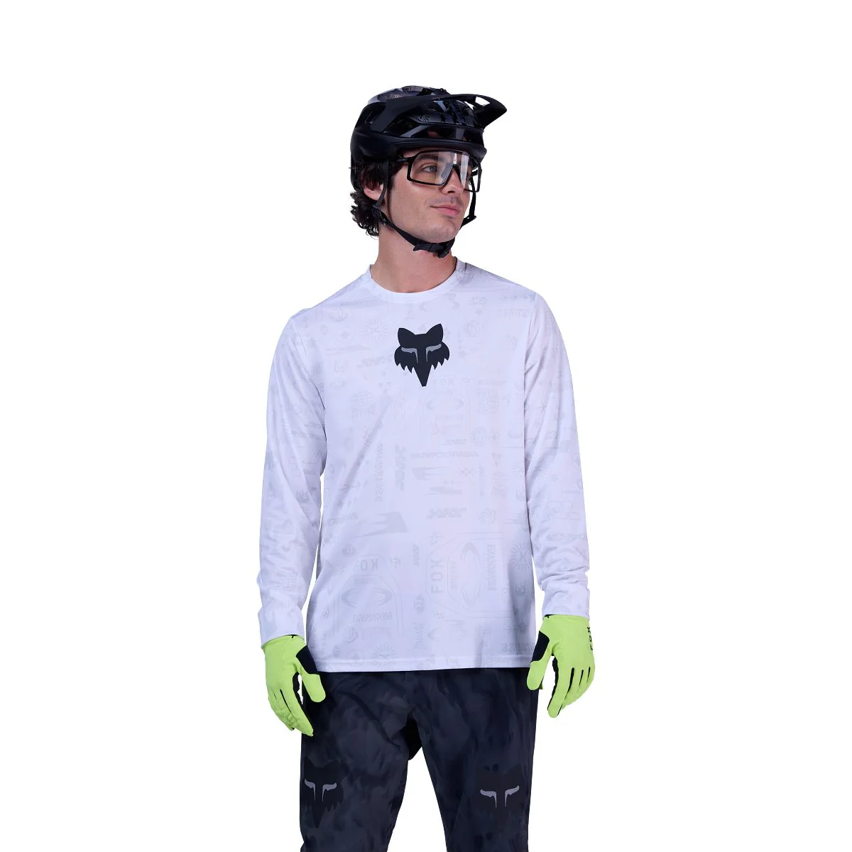 Maillot FOX RANGER LUNAR Manches Longues Blanc/Jaune - Édition Spéciale - Image 3