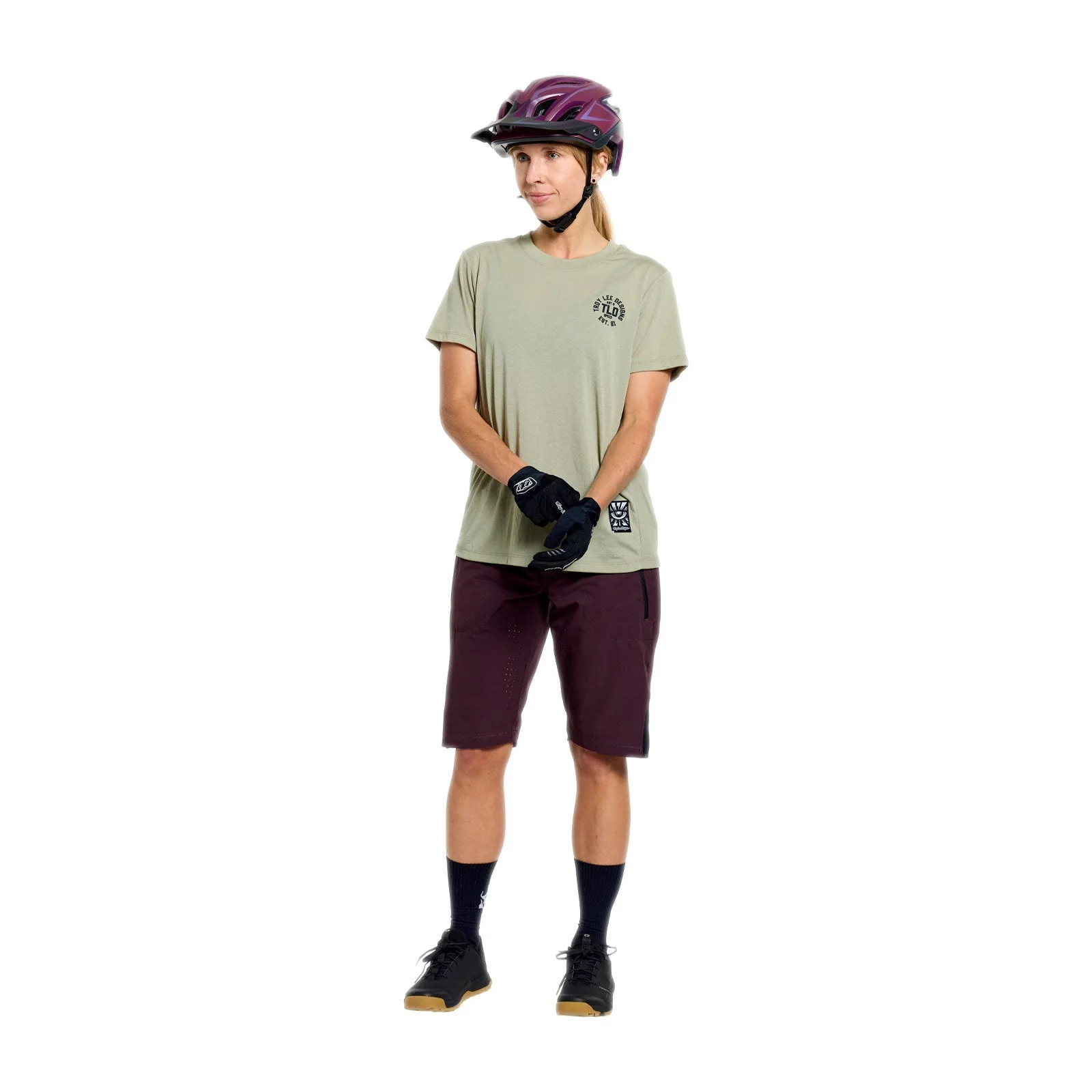 Maillot TROY LEE DESIGNS LILIUM RIDE STAMPS Femme Manches Courtes Sage - Image 6