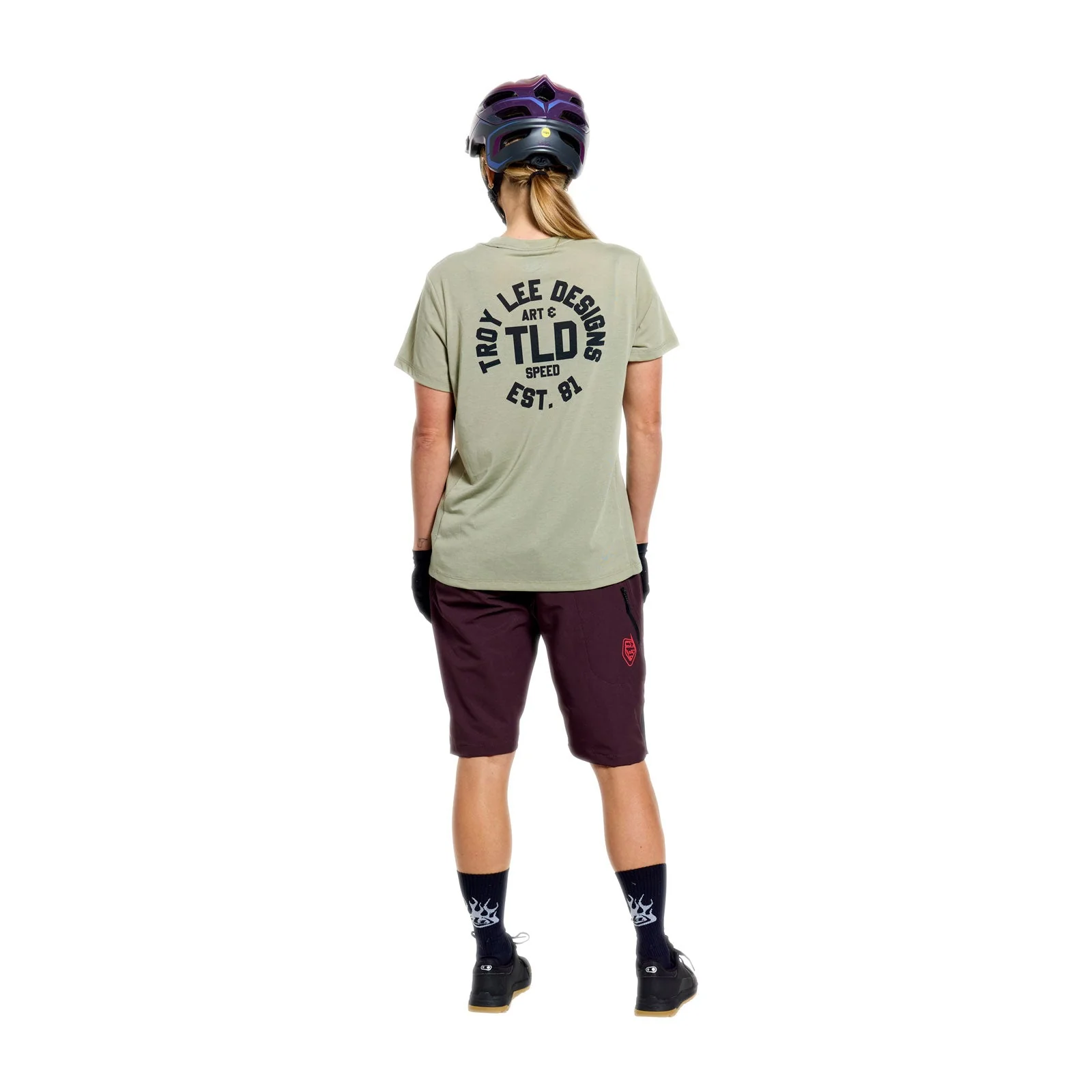 Maillot TROY LEE DESIGNS LILIUM RIDE STAMPS Femme Manches Courtes Sage - Image 8