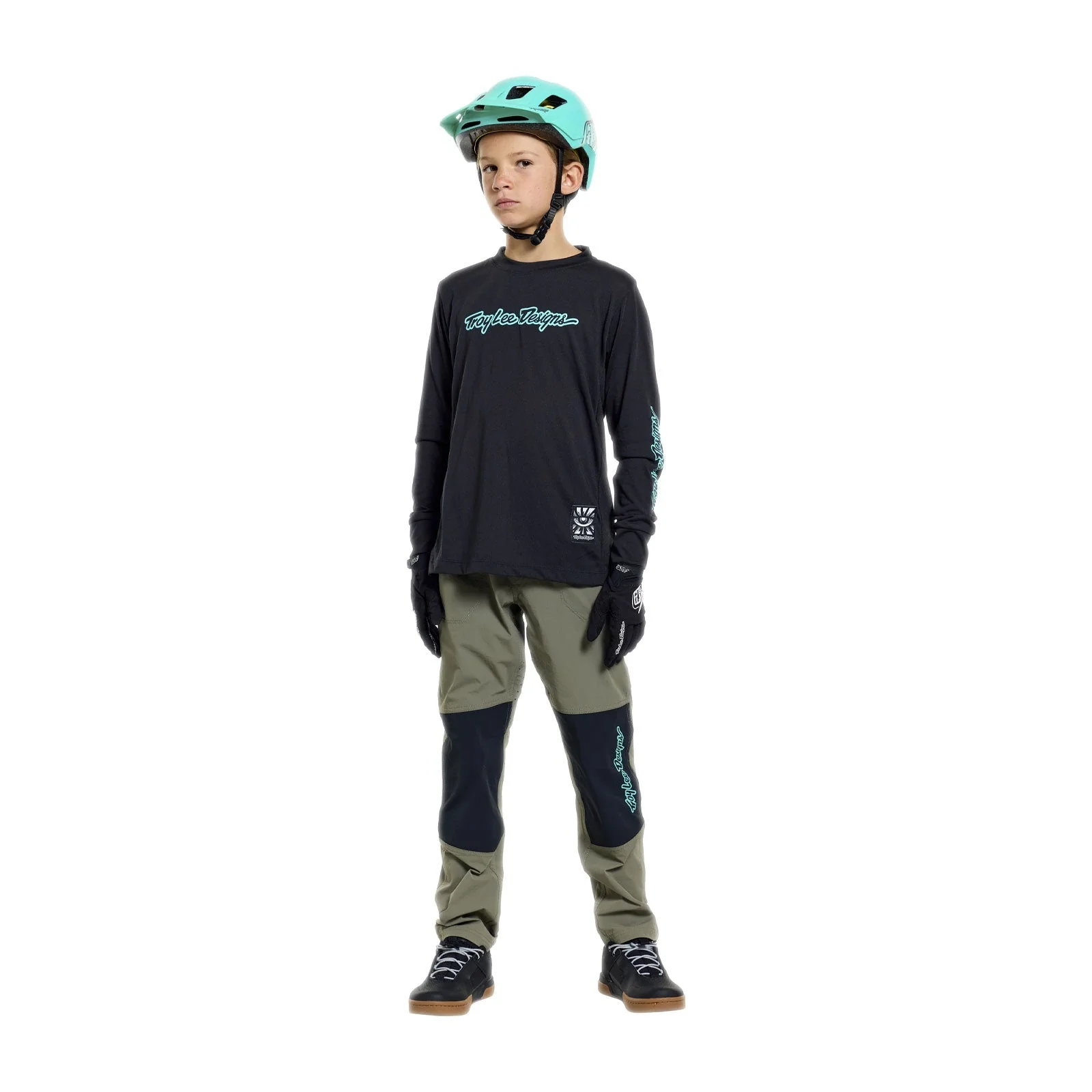 Maillot TROY LEE DESIGNS SKYLINE RIDE SIGNATURE Junior Manches Longues Noir/Vert - Image 3