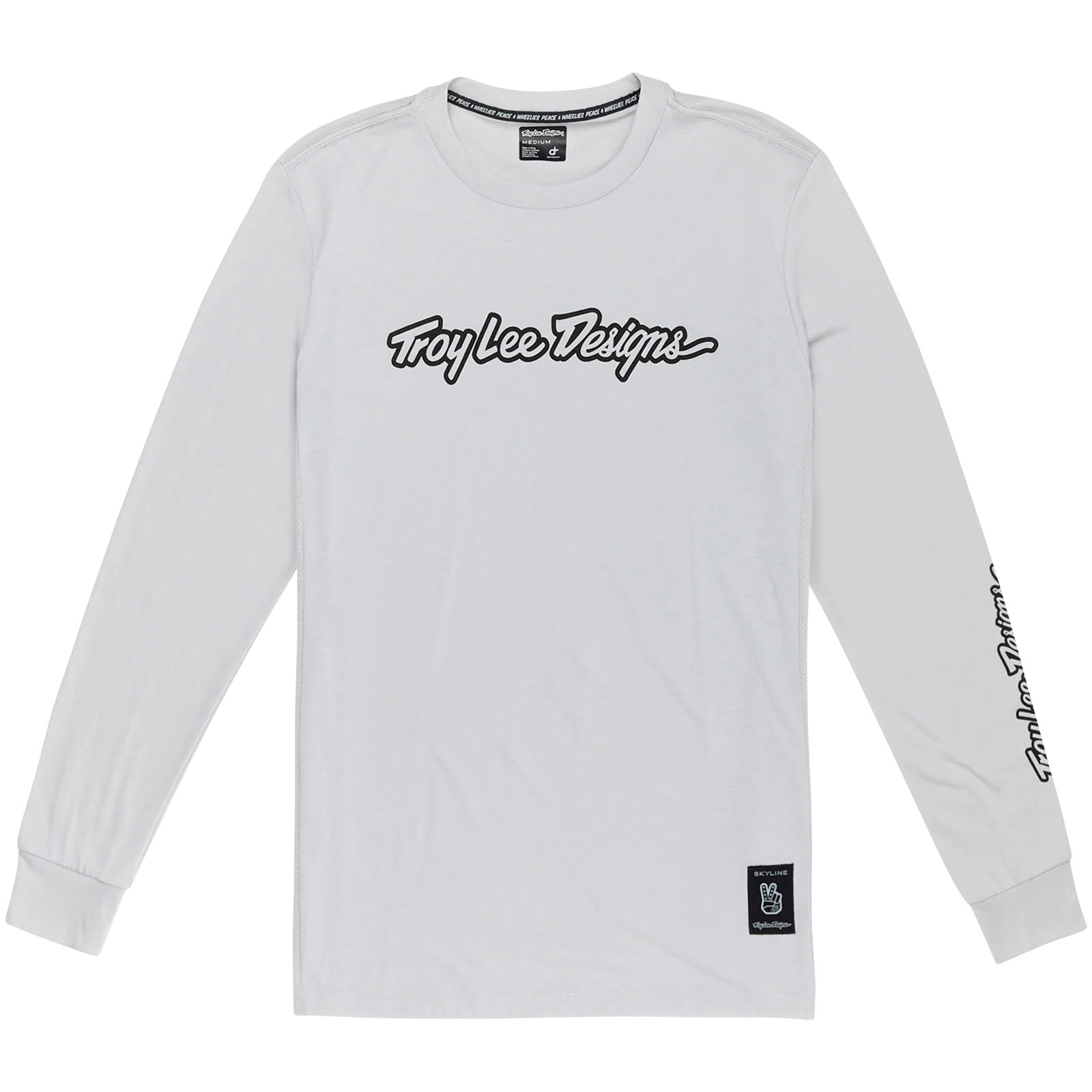 Maillot TROY LEE DESIGNS SKYLINE RIDE TEE SIGNATURE Manches Longues Gris