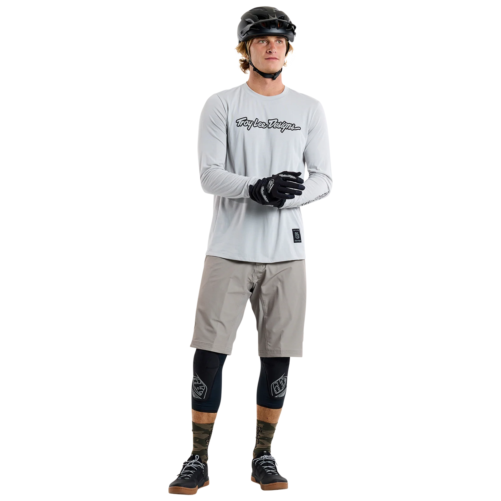 Maillot TROY LEE DESIGNS SKYLINE RIDE TEE SIGNATURE Manches Longues Gris - Image 5