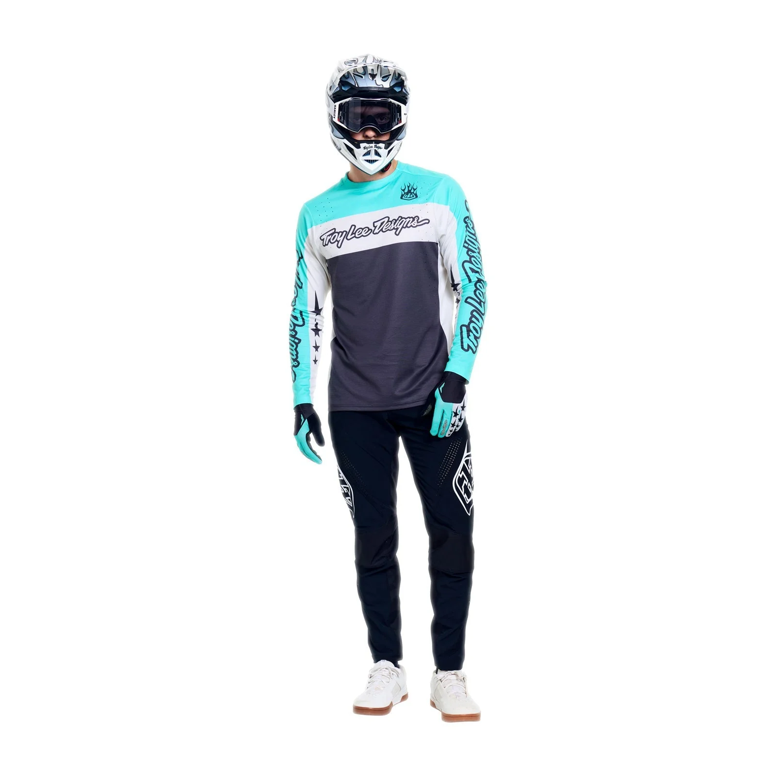 Maillot TROY LEE DESIGNS SPRINT PRO YO MOTO Manches Longues Noir/Bleu - Image 3