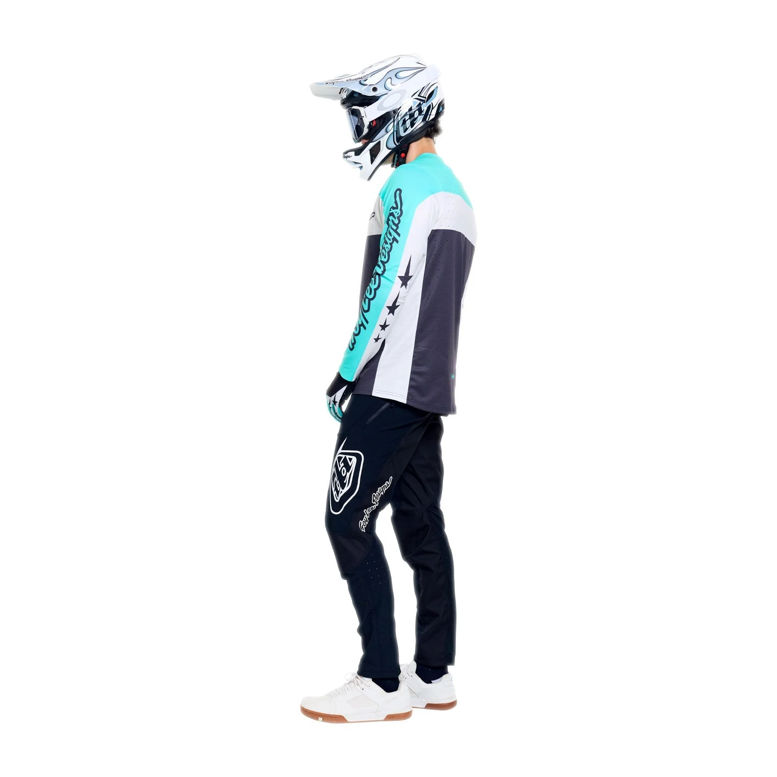 Maillot TROY LEE DESIGNS SPRINT PRO YO MOTO Manches Longues Noir/Bleu - Image 4
