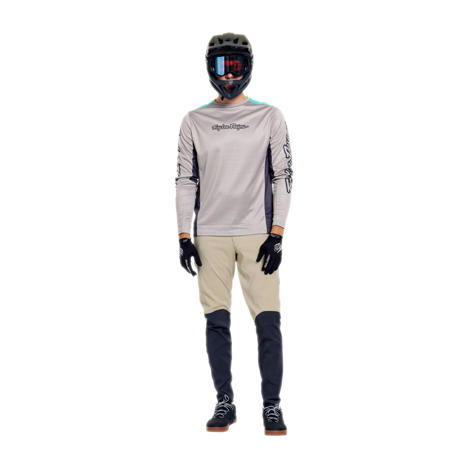 Maillot TROY LEE DESIGNS STAGE SIGNATURE Manches Longues Gris/Bleu - Image 3