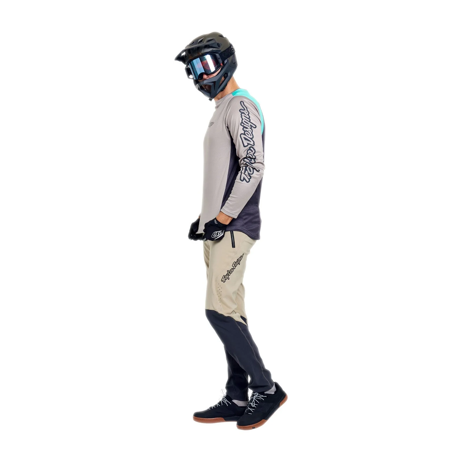 Maillot TROY LEE DESIGNS STAGE SIGNATURE Manches Longues Gris/Bleu - Image 4