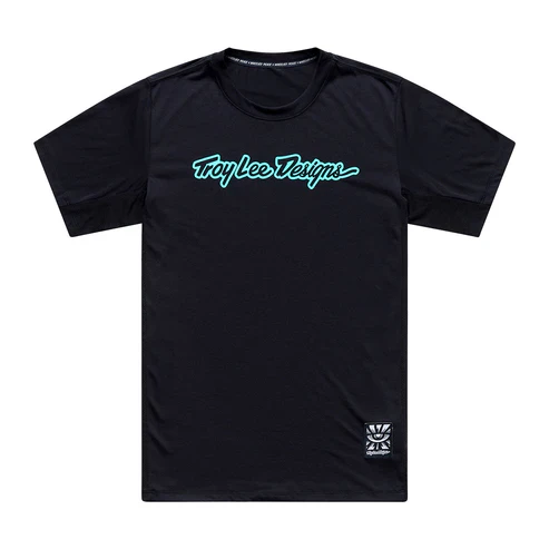 Maillot TROY LEE DESIGNS SKYLINE RIDE SIGNATURE Manches Courtes Noir/Turquoise