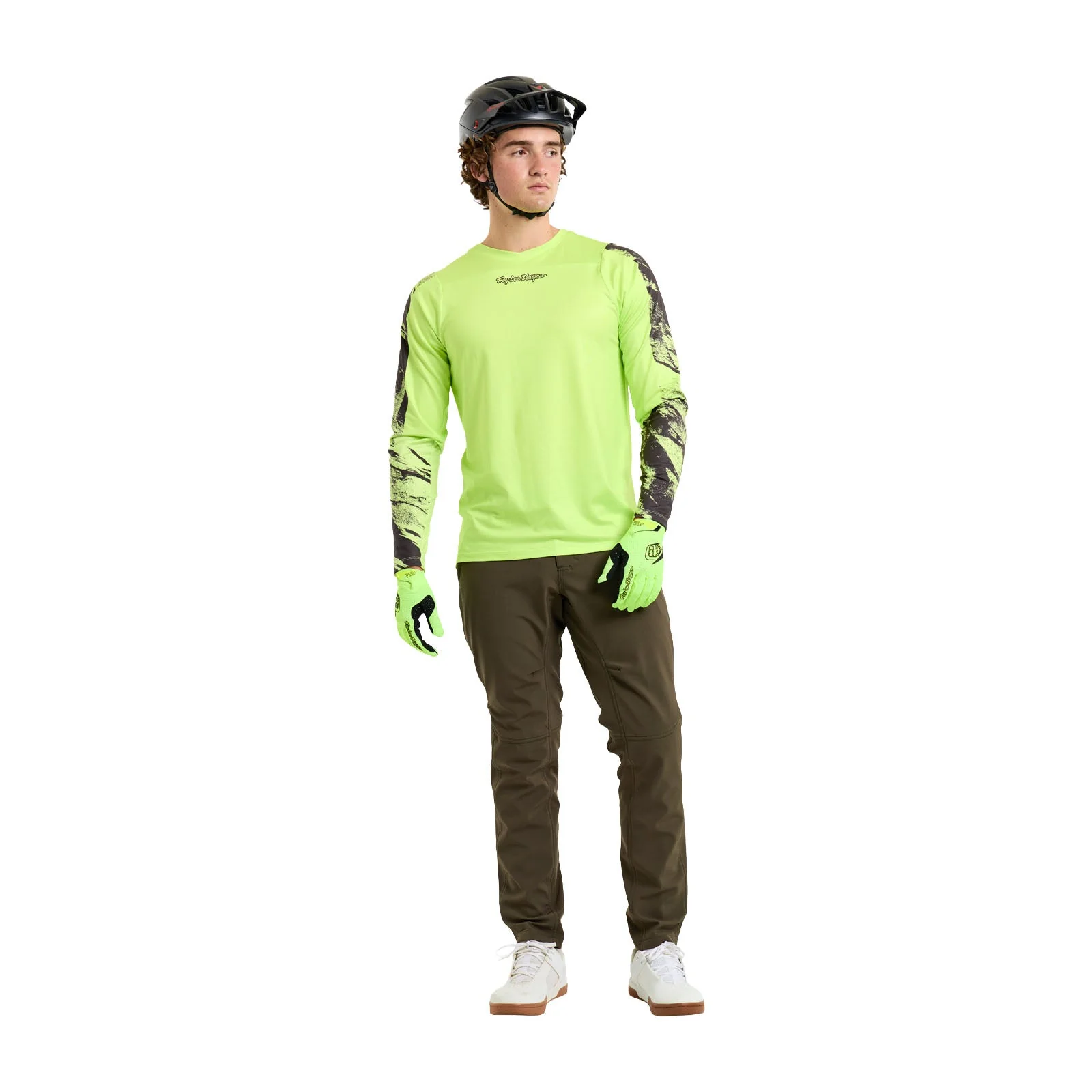Maillot TROY LEE DESIGNS SKYLINE CHILL ROCKSLIDE Manches Longues Jaune - Image 4