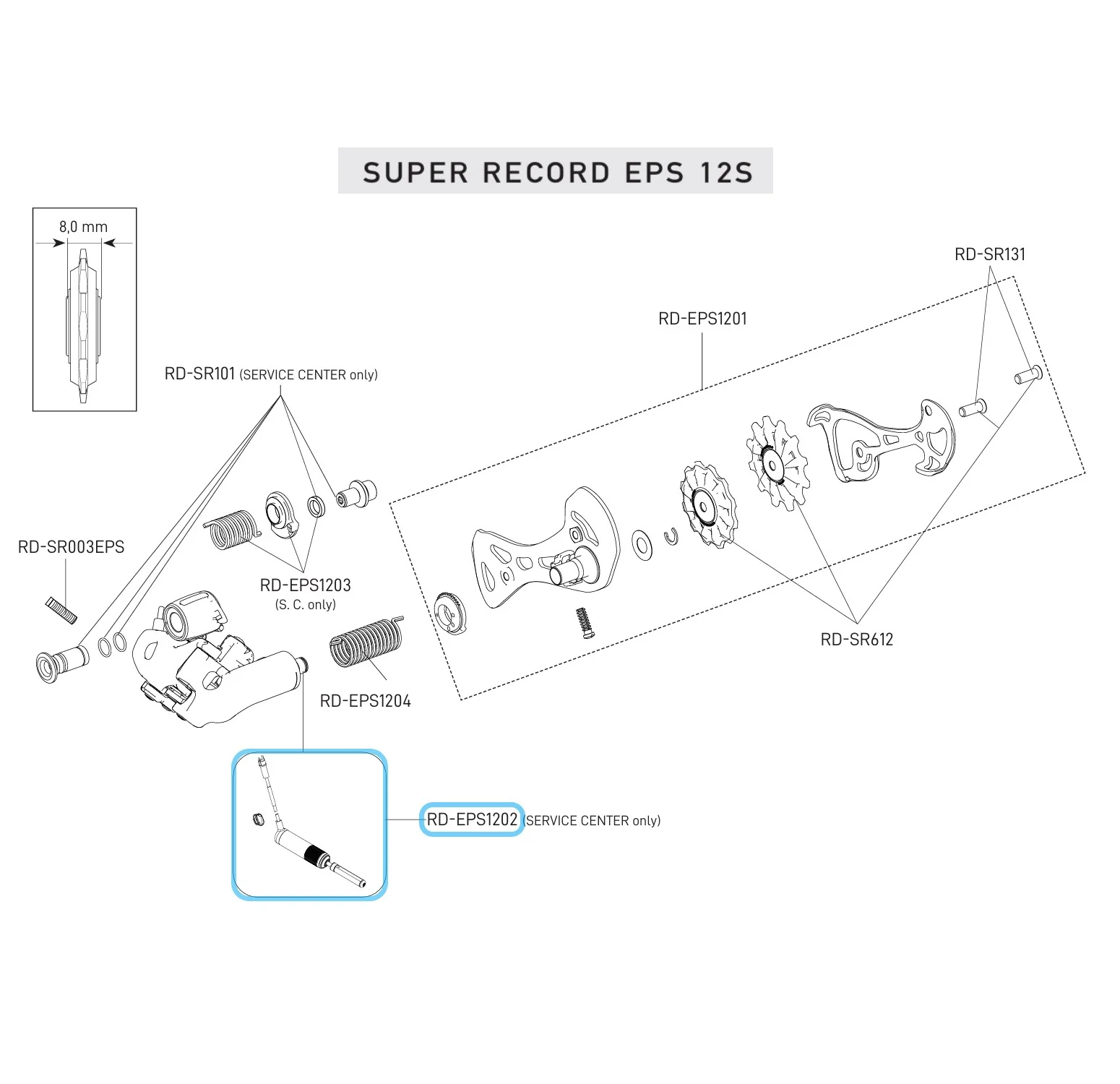 Moteur Dérailleur Arrière CAMPAGNOLO SUPER RECORD EPS 12V - Image 2