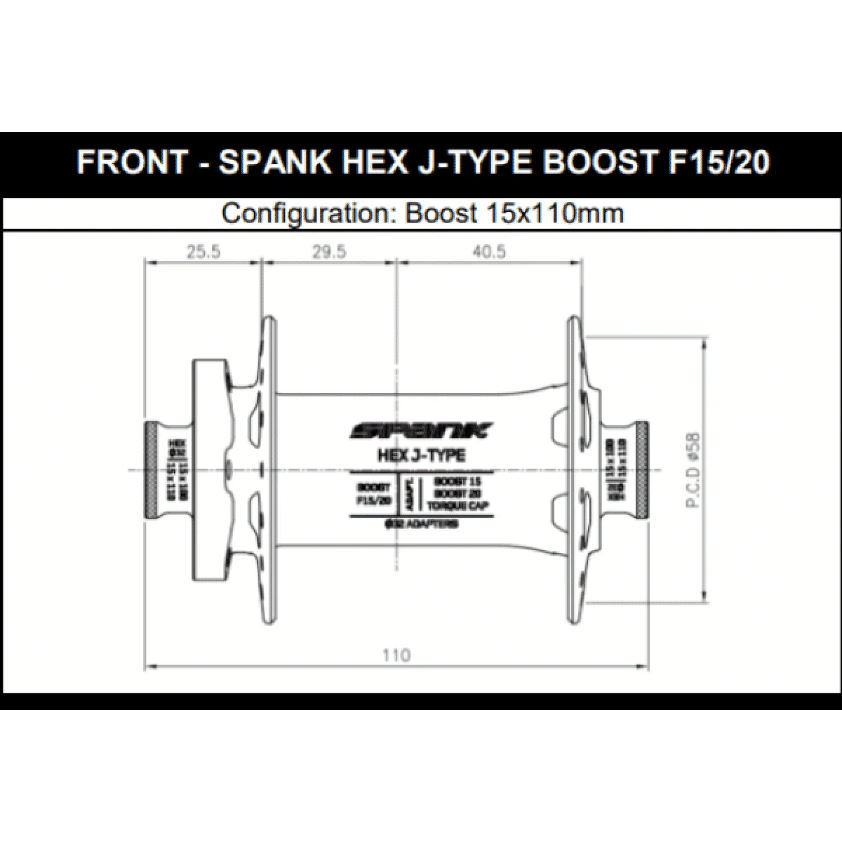 Moyeu Avant SPANK HEX 15/20 mm Boost 32 Trous Violet - Image 2