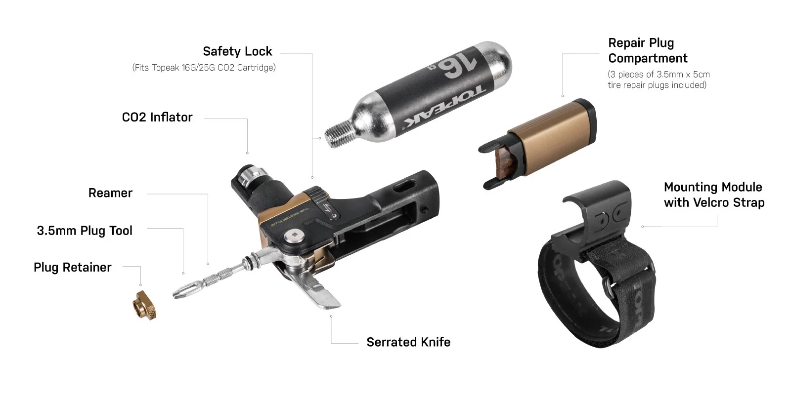 Multi-Outils Co2 TOPEAK TUBI MASTER+ (16g) - Image 3