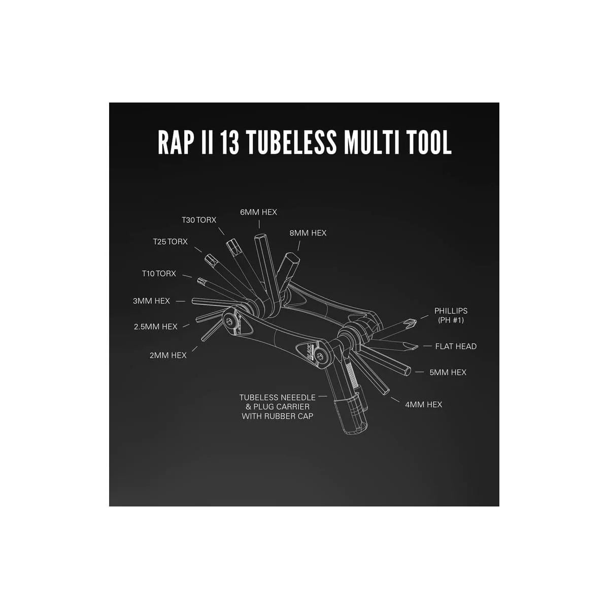 Multi-Outils LEZYNE RAP II - Tubeless (13 Outils) - Image 3