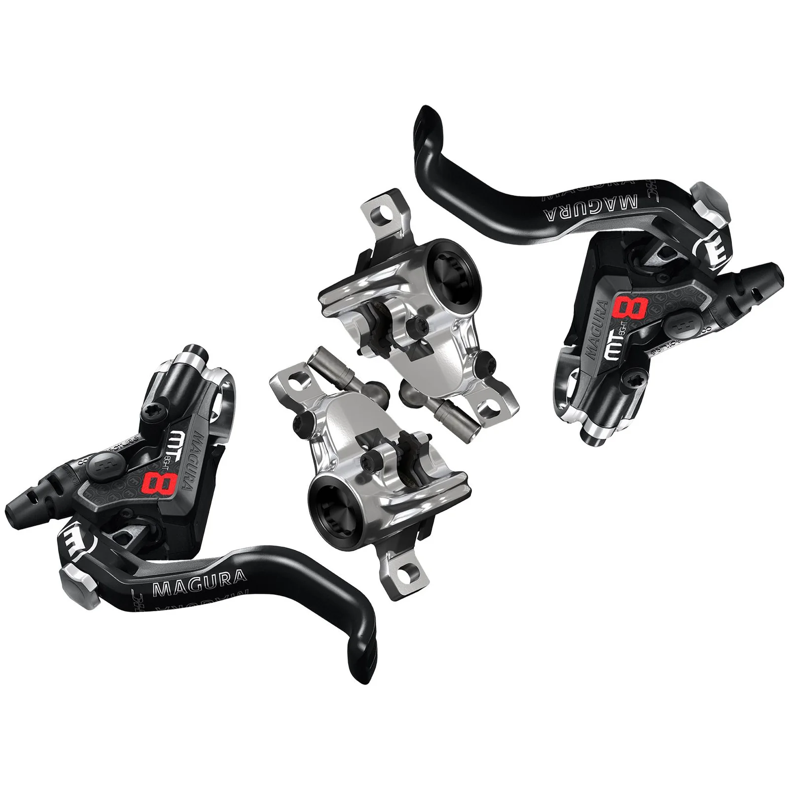 Paire de Freins MAGURA MT8 PRO Sans Disque Noir/Argent