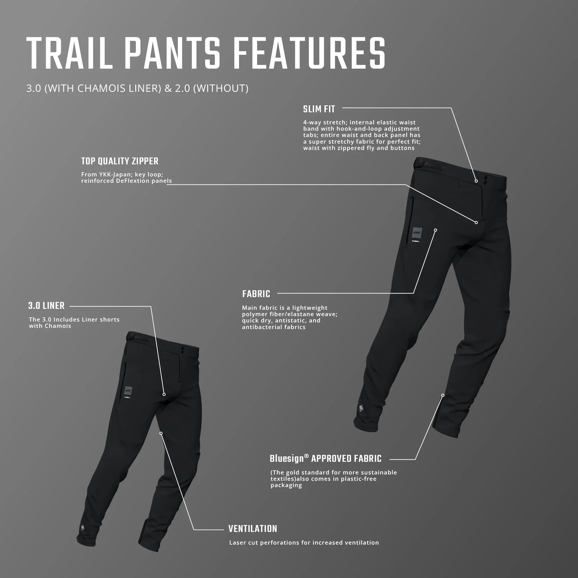 Pantalon LEATT MTB TRAIL 3.0 LINER Noir - Image 4