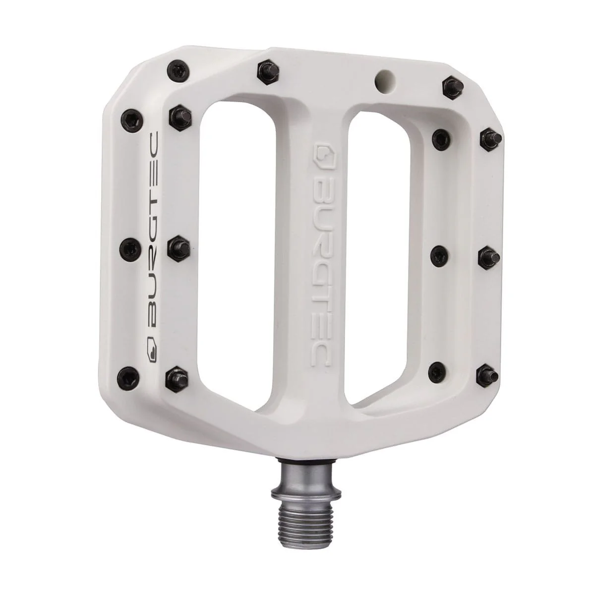 Pédales Plates BURGTEC MK4 Composite Damn Right White Argent