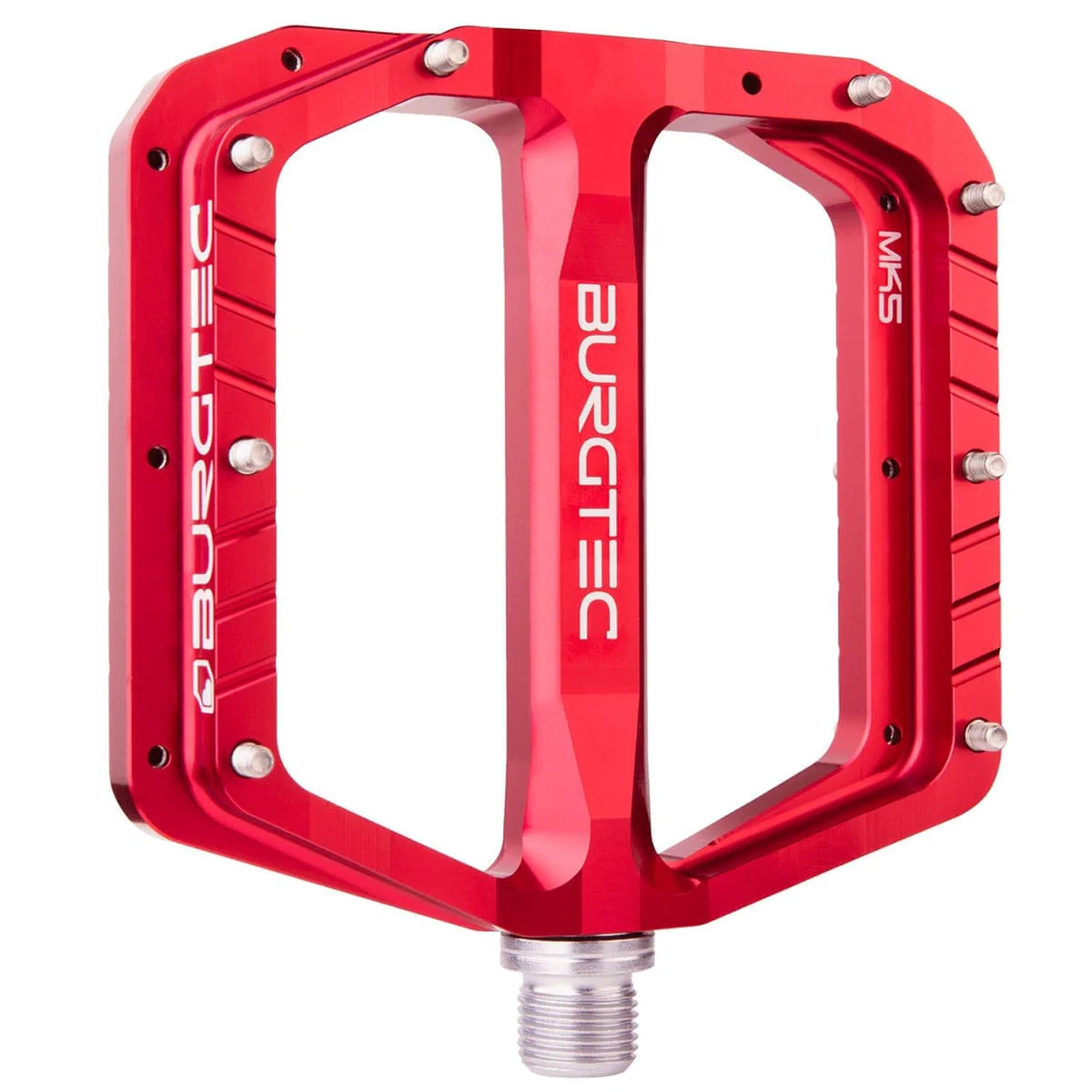 Pédales Plates BURGTEC PENTHOUSE FLAT MK5 Axe Acier Rouge