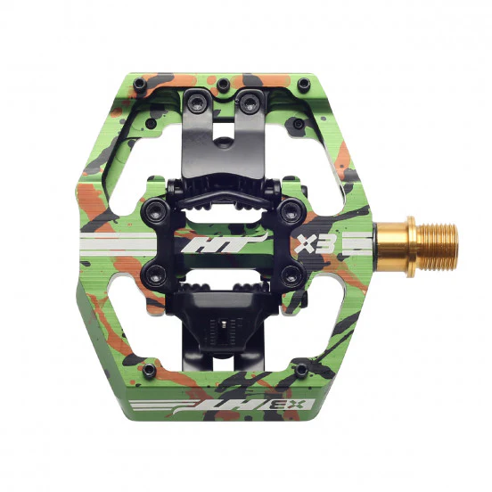 Pédales HT COMPONENTS X3T Titane Vert Camo