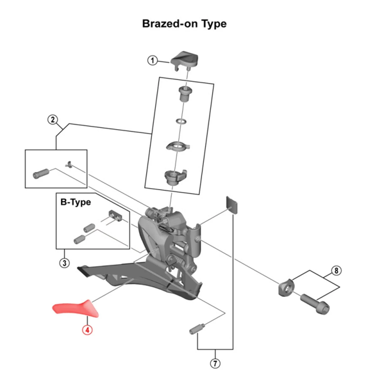 Plaquette Interne SHIMANO pour Dérailleur Avant R9100 - Image 2