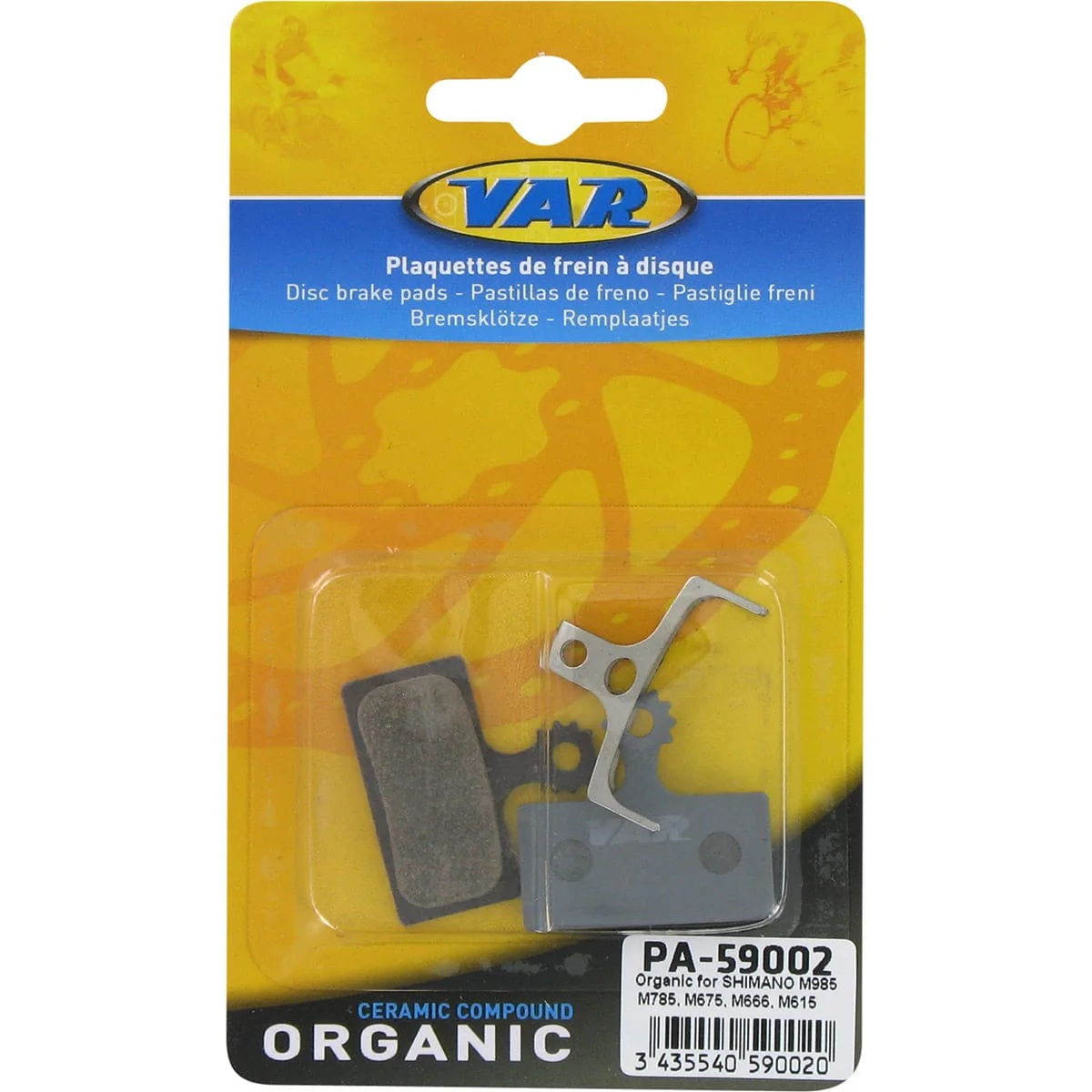 Plaquettes Organiques VAR Shimano M985 / M785 / M675 / M666 / M615 - Image 2