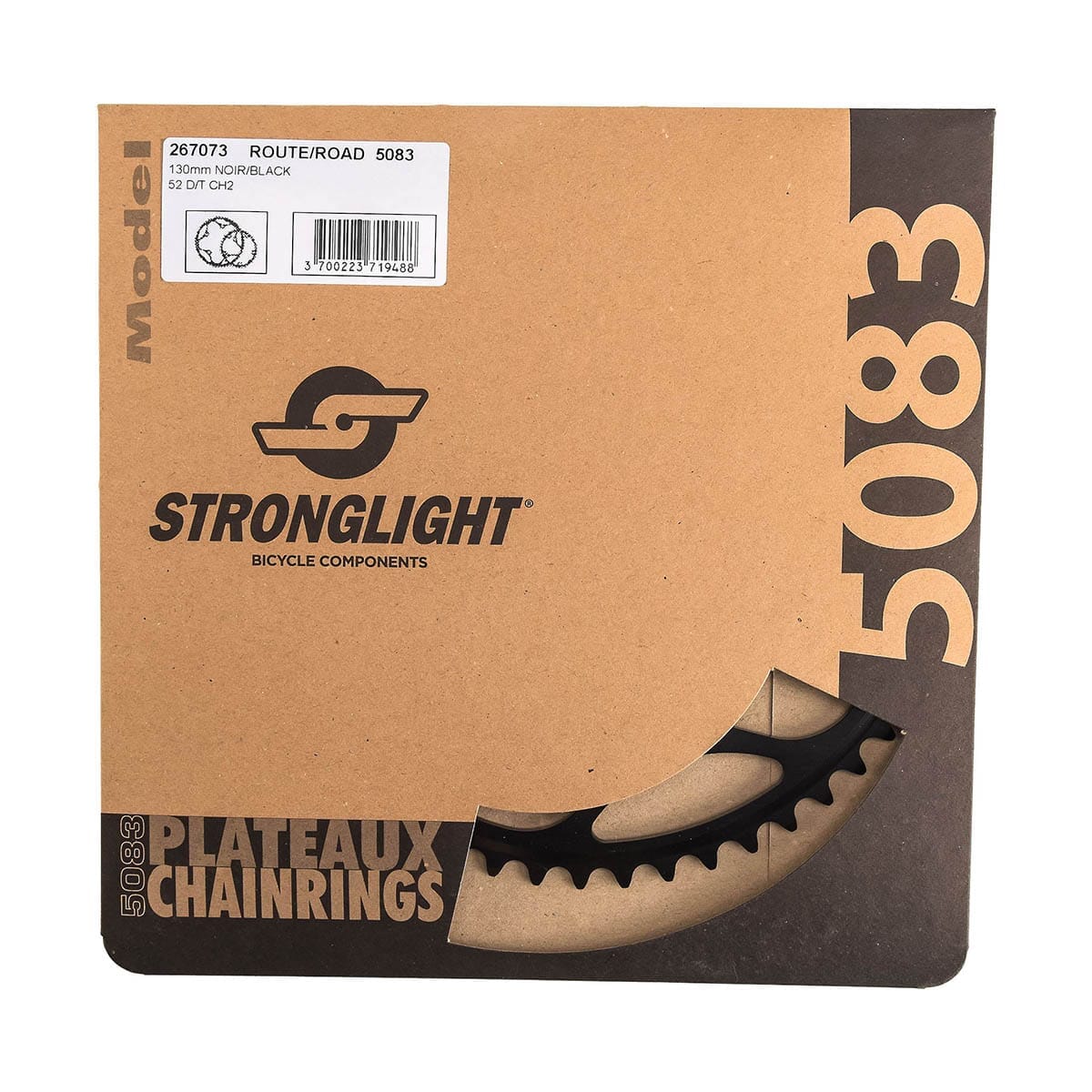 Plateau Extérieur 9/10V STRONGLIGHT ALU 5083 Type S 130mm Noir - Image 3