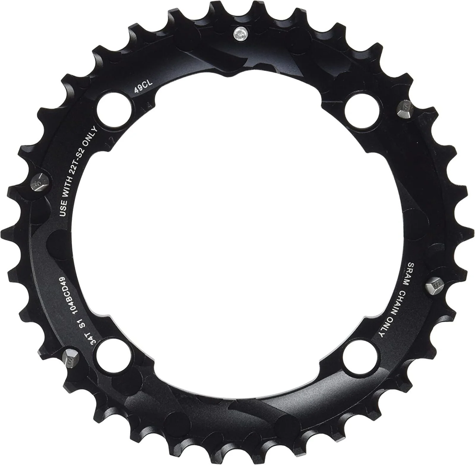 Plateau Extérieur SRAM MTB 104BCD 10V 4 Trous 104mm - Image 2