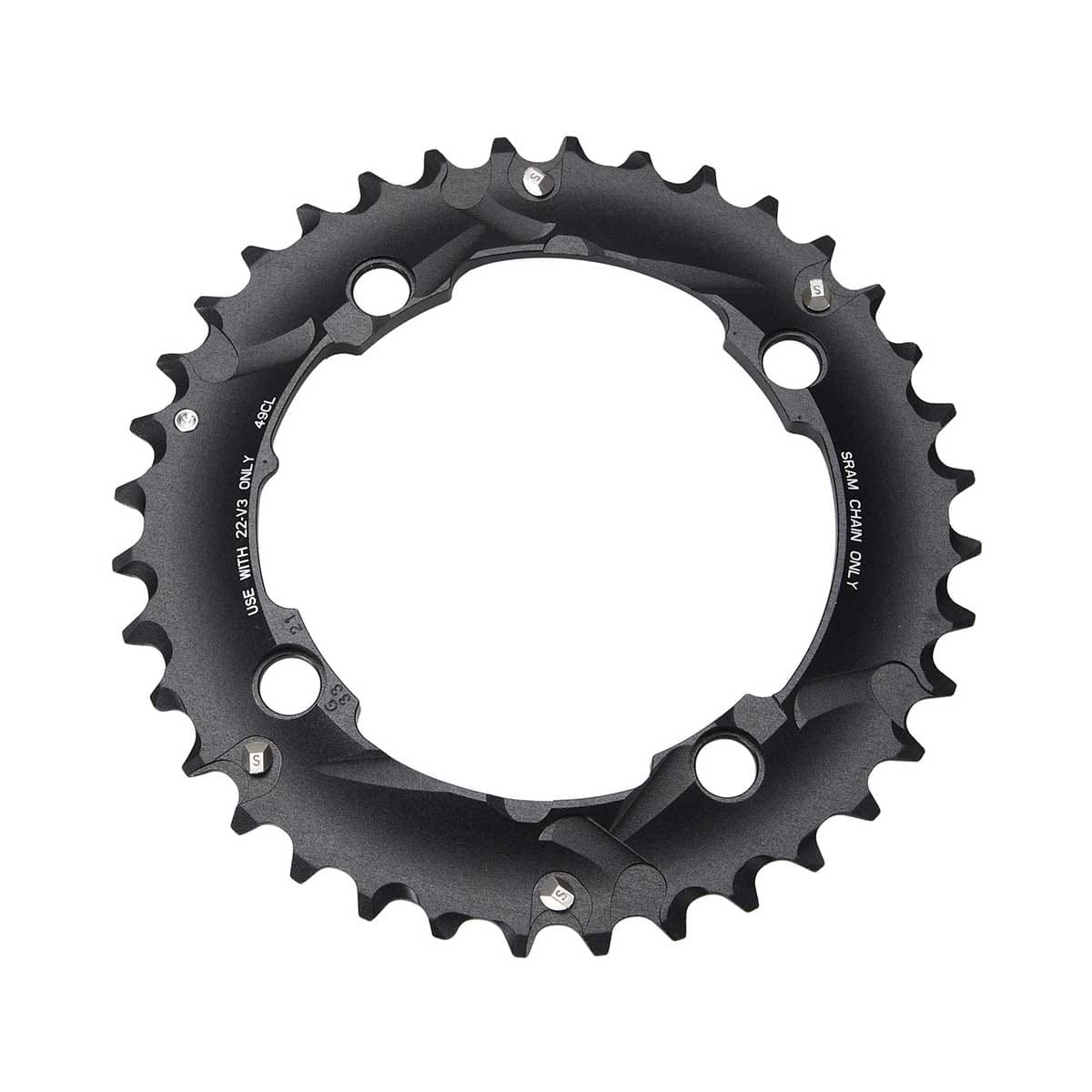 Plateau Extérieur SRAM/TRUVATIV 10V 4 Trous 104mm 36 Dts L-PIN Alu Noir - Image 2