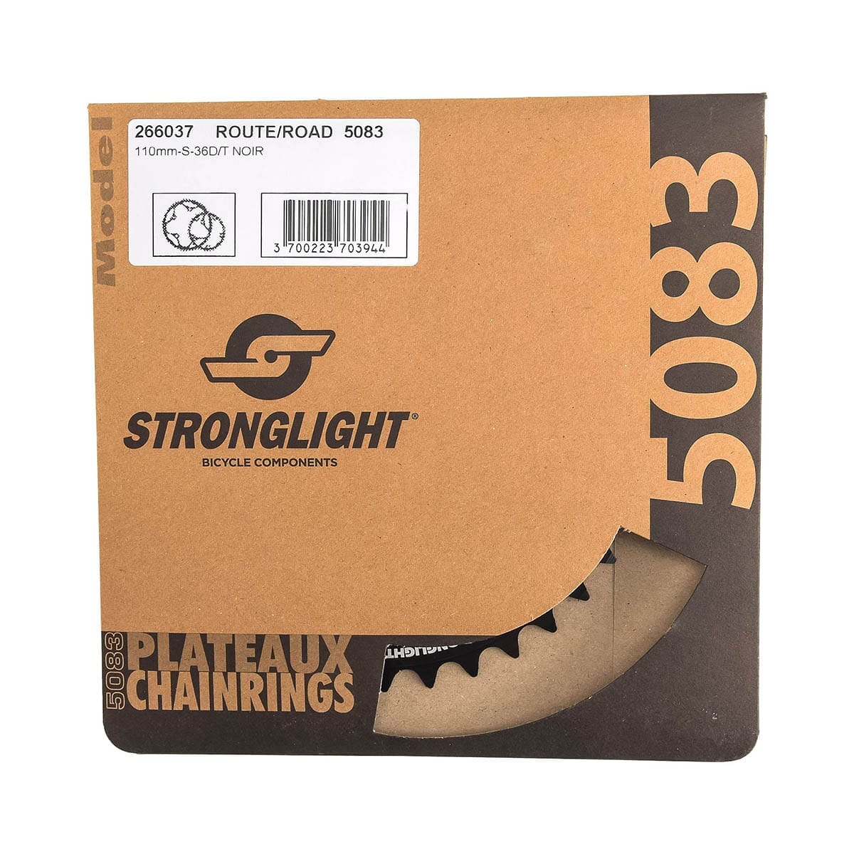 Plateau Intérieur 9/10V STRONGLIGHT ALU 5083 TYPE S 110mm noir - Image 3