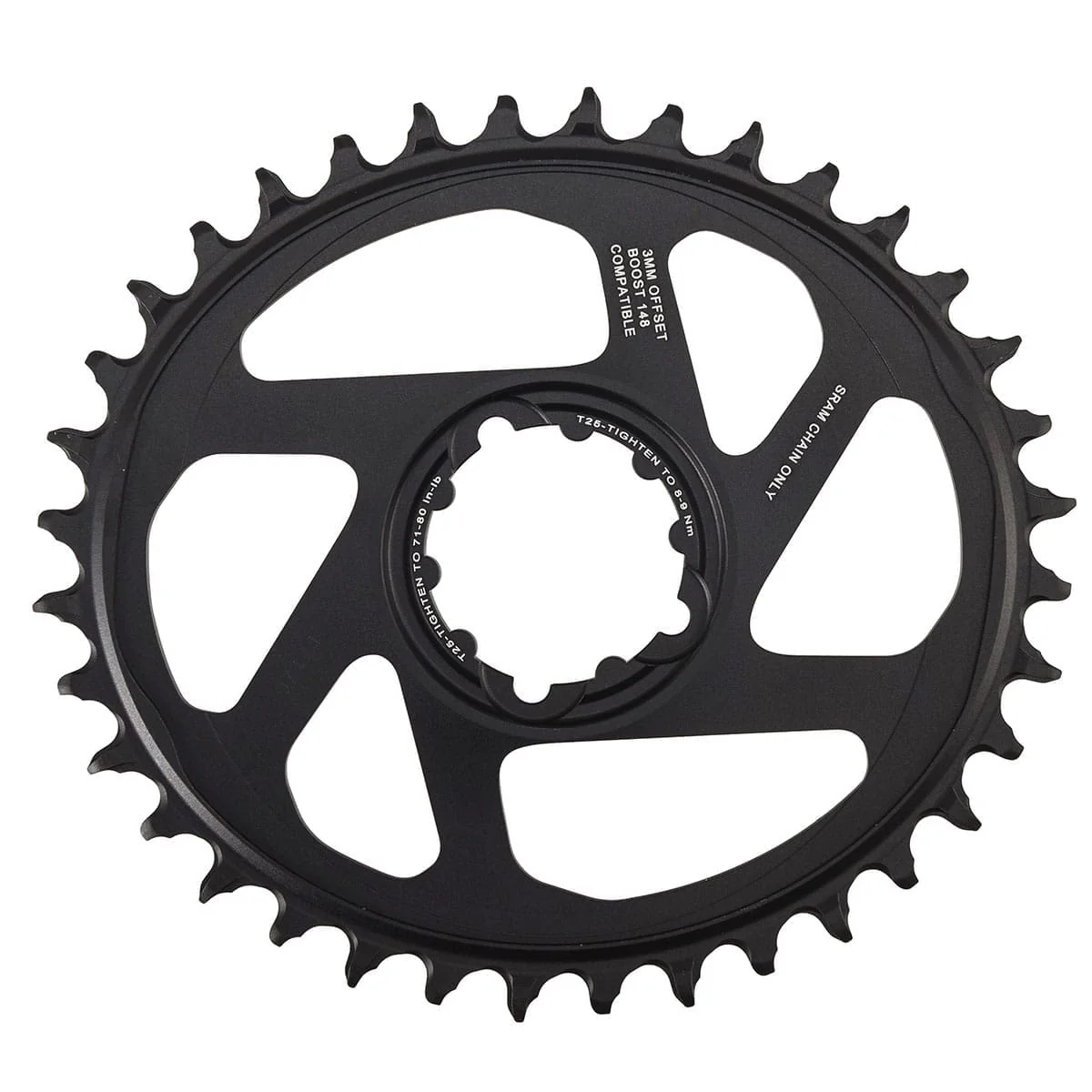 Plateau Mono SRAM EAGLE OVAL X-SYNC2 BOOST 11/12V Direct Mount Offset 3mm Alu Noir - Image 2