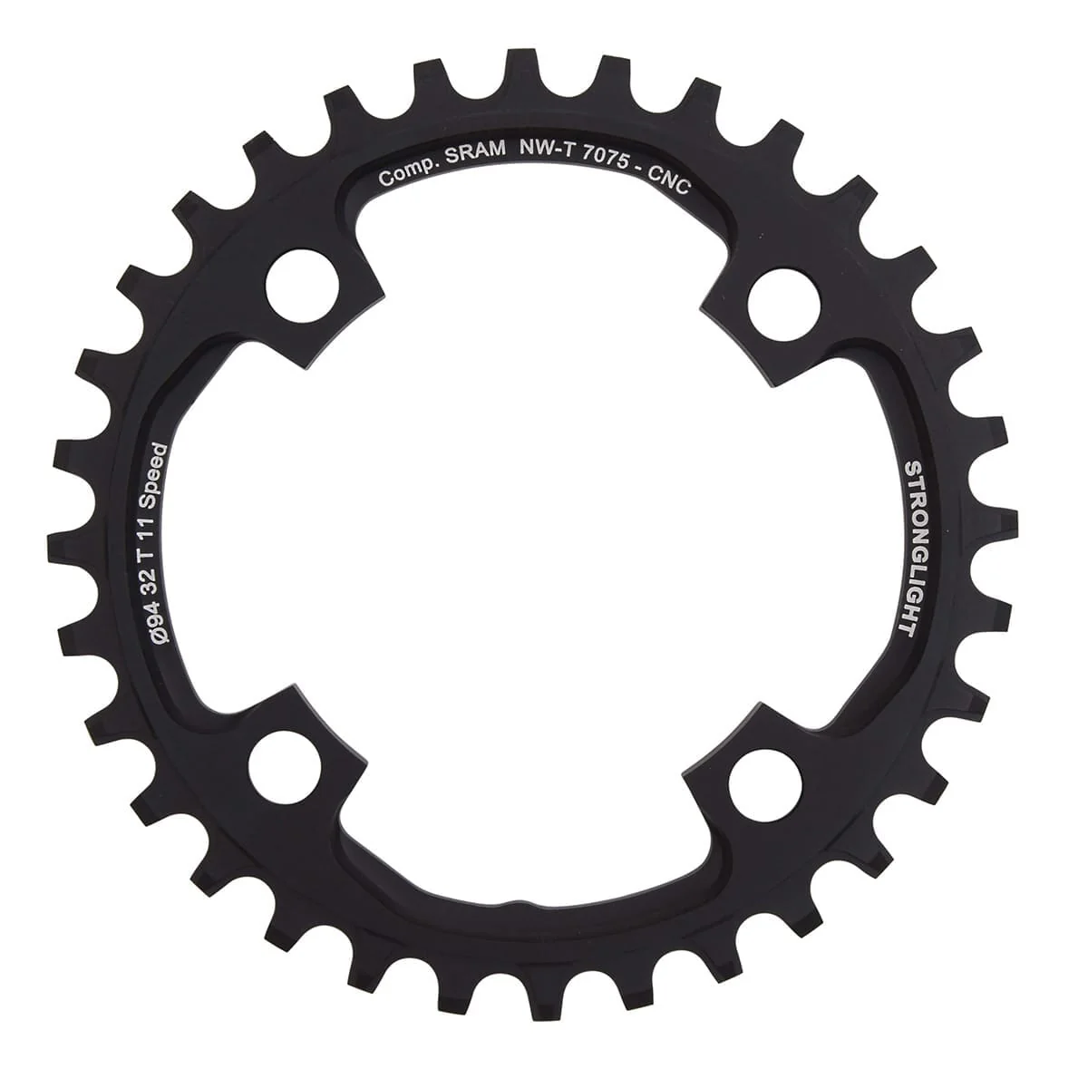 Plateau Mono STRONGLIGHT ALU 7075 NARROW WIDE Sram X01 11V 4 Trous 94mm