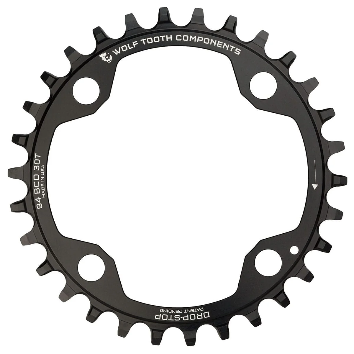 Plateau Mono WOLF TOOTH 94 BCD 10/11V Sram X01/X1/GX/NX 4 Trous 94mm Noir