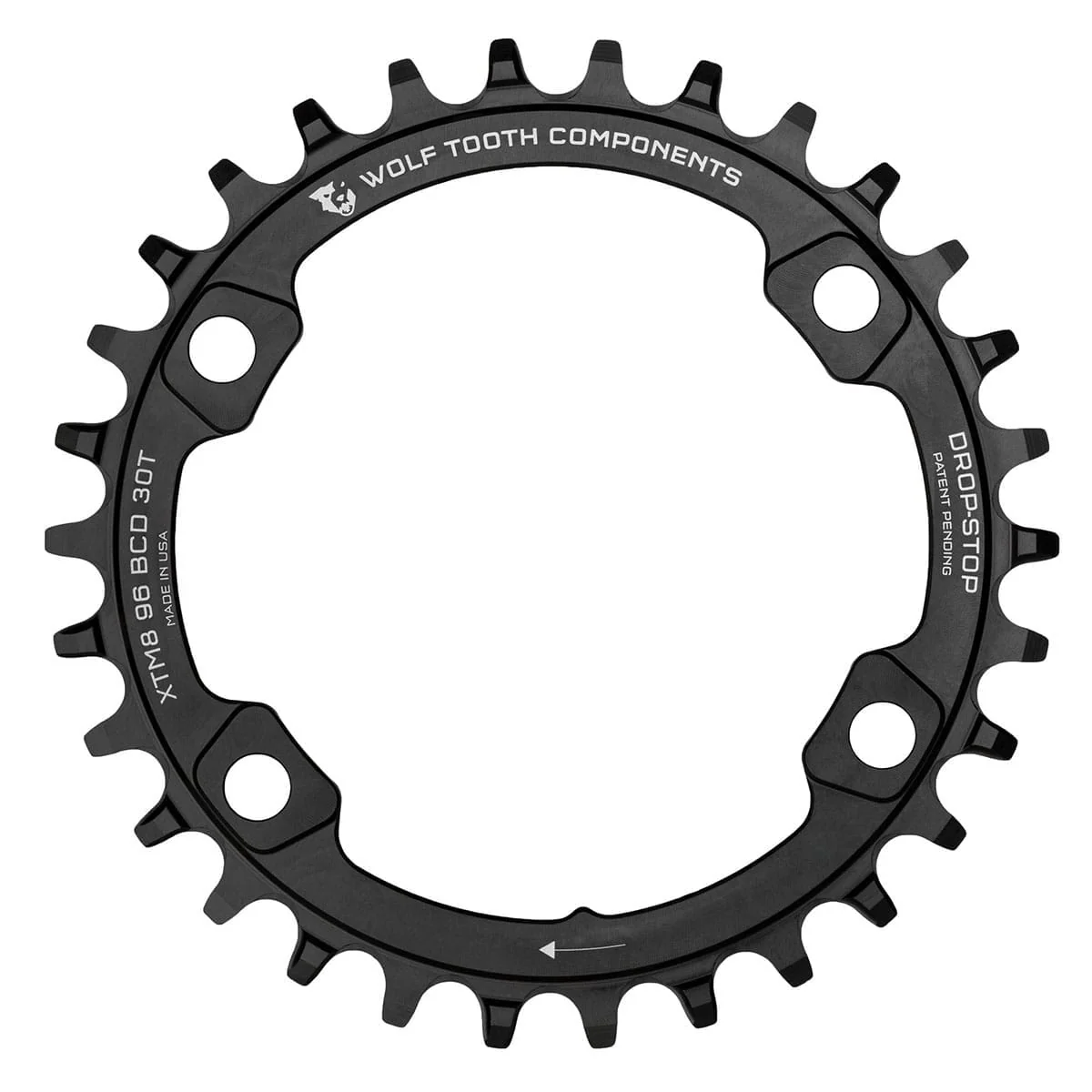 Plateau Mono WOLF TOOTH 96 BCD 11V Shimano XT M8000/SLX M7000 4 Trous 96mm Noir