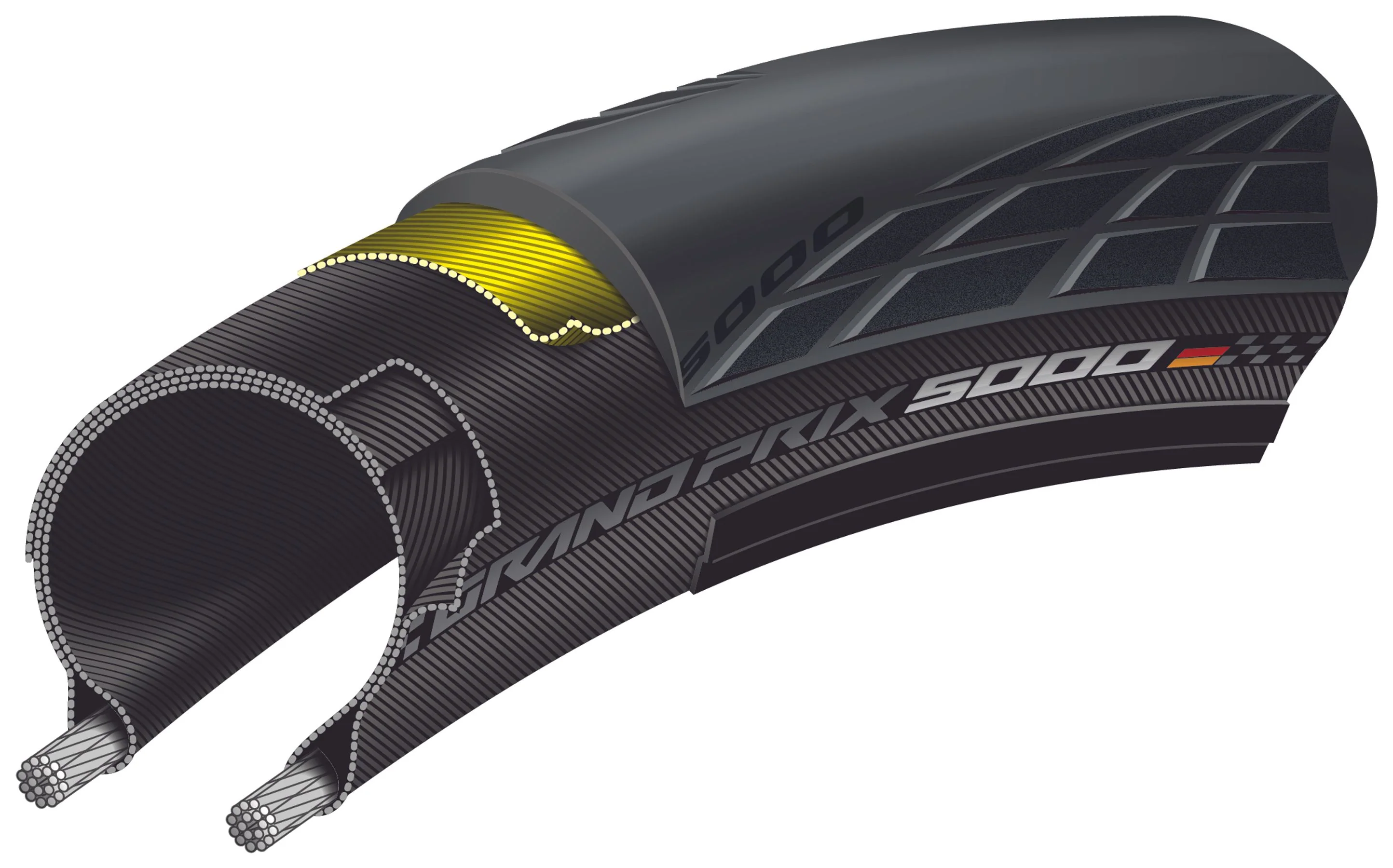 Pneu CONTINENTAL GRAND PRIX 5000 700c TubeType Noir - Image 5