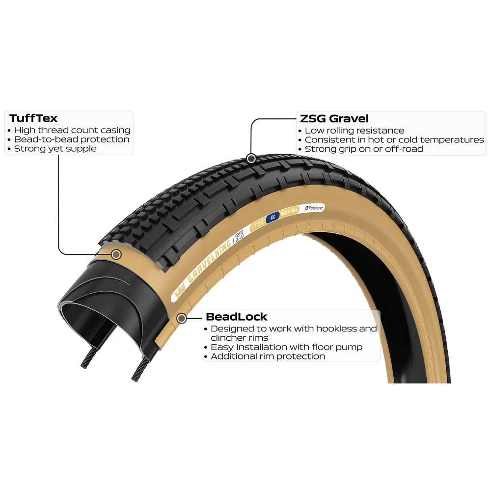 Pneu PANARACER GRAVELKING SK TLR 700x40c Tubeless Ready Beige - Image 3