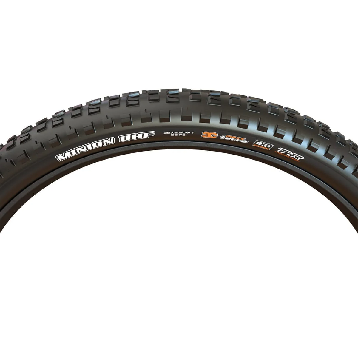 Pneu MAXXIS MINION DHF 29x2.50 WT DH E50 3C MaxxGrip Tubeless Ready Souple Noir - Image 3
