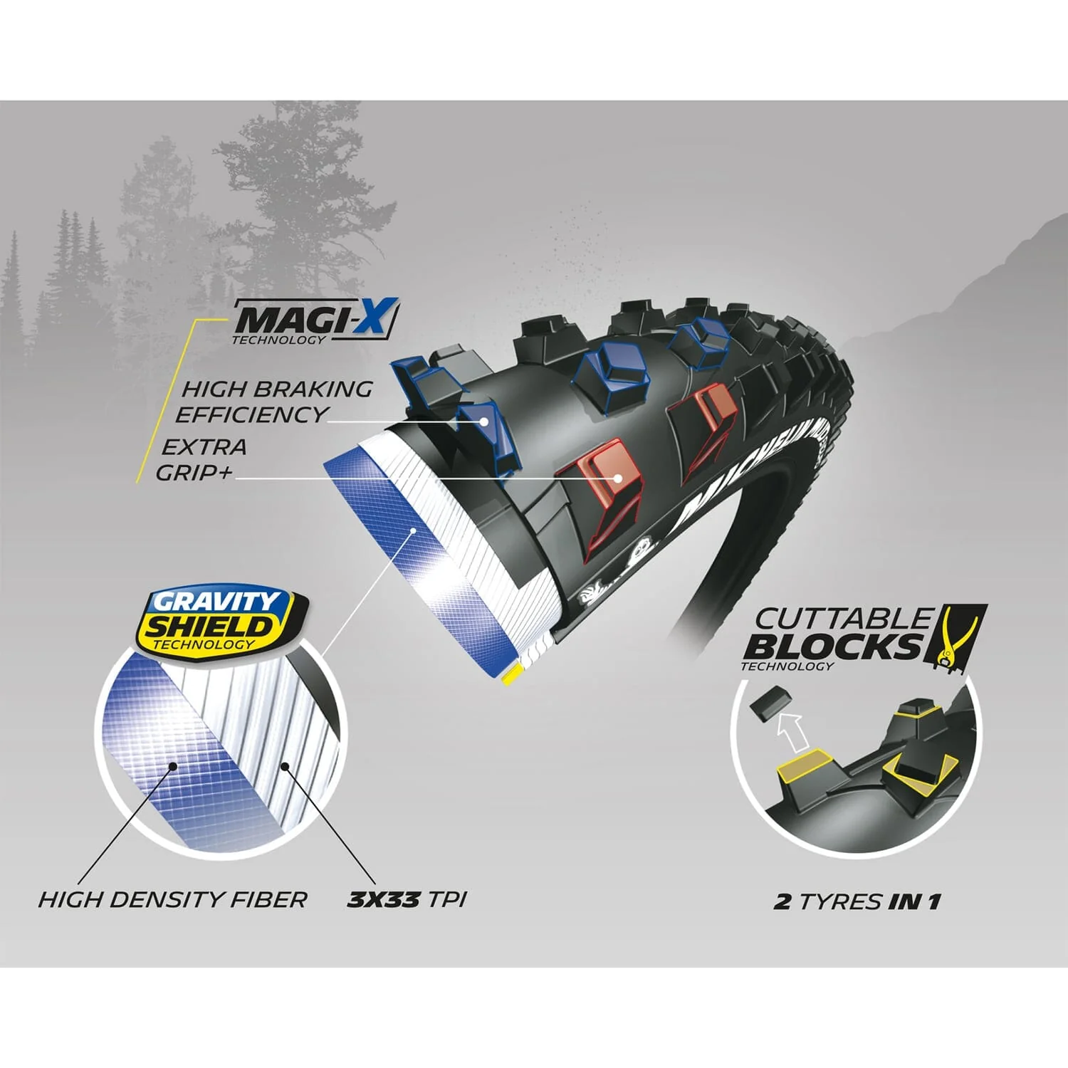 Pneu MICHELIN MUD ENDURO Compétition Line 27.5x2.25 Magi-X Tubeless Ready Souple - Image 5