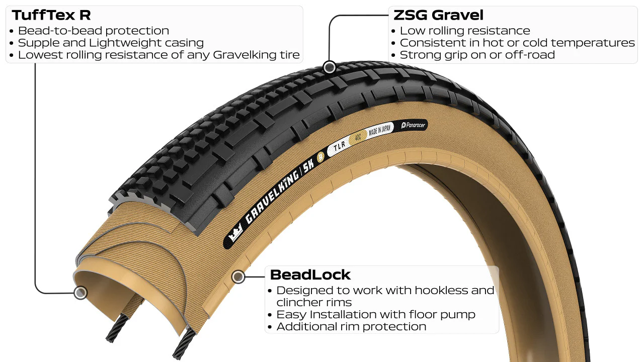Pneu PANARACER GRAVELKING SK R TLR 700x35c Tubeless Ready Beige - Image 3