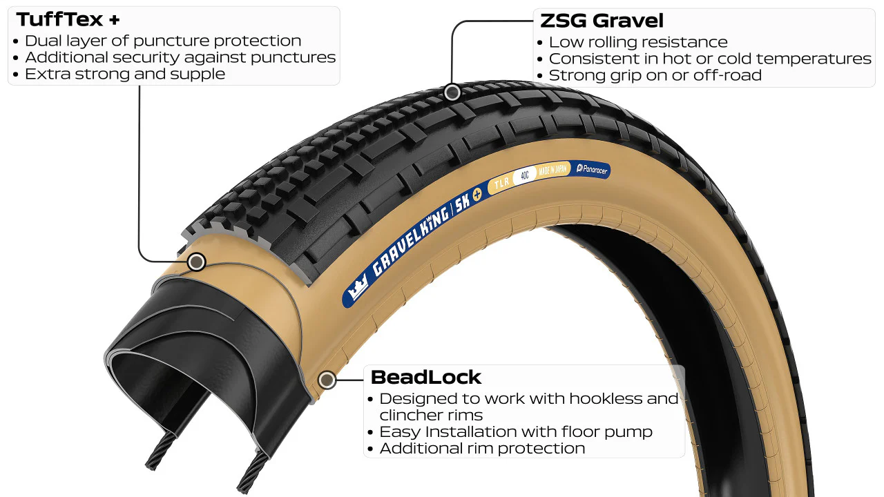 Pneu PANARACER GRAVELKING SK+ TLC 700x40c Tubeless Ready Beige - Image 3