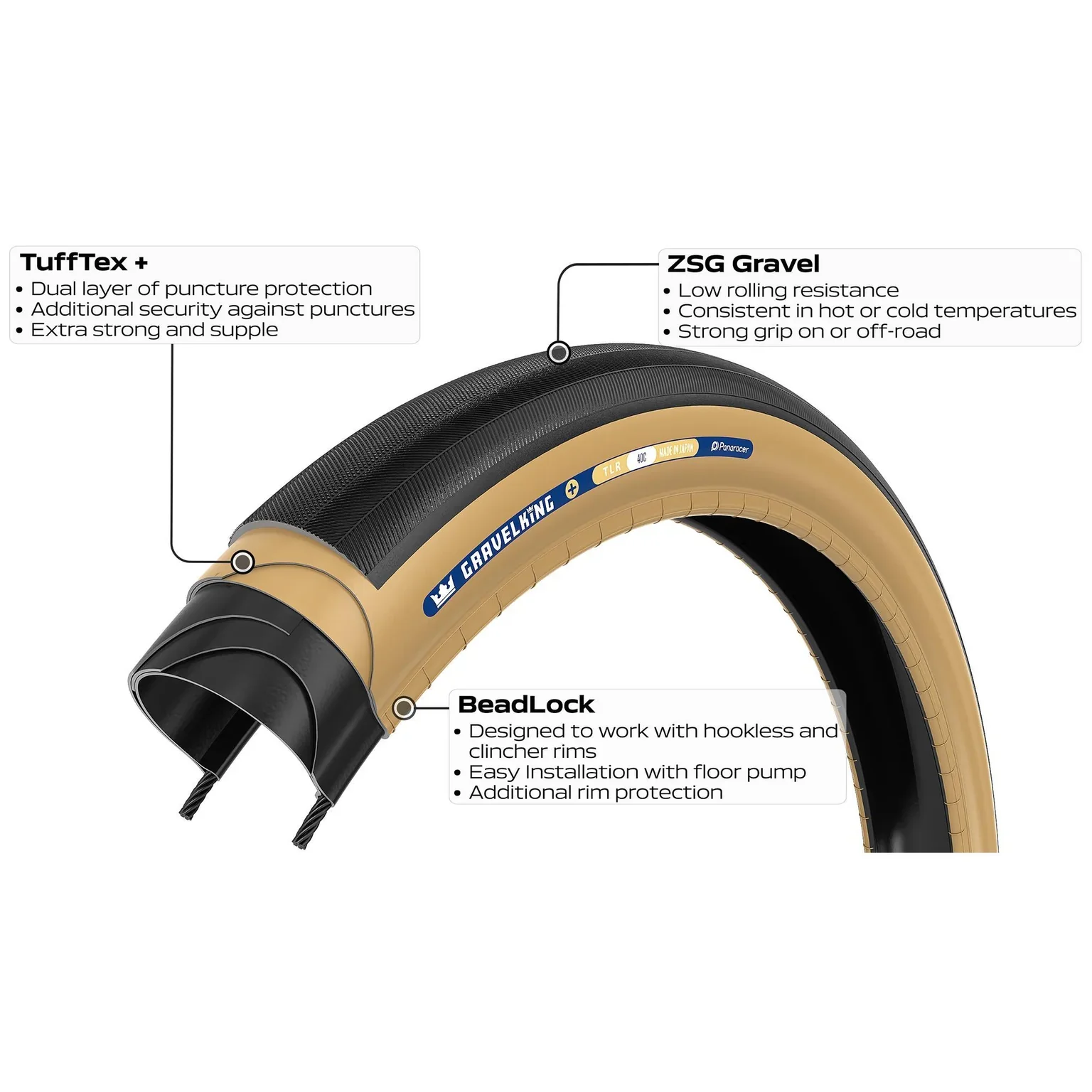 Pneu PANARACER GRAVELKING SLICK+ TLR 700x40 Tubeless Ready Marron - Image 3