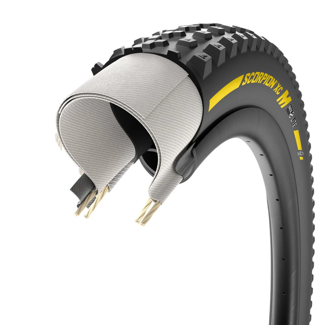 Pneu PIRELLI SCORPION RACE XC M Lite 29x2.40 Tubeless Ready Souple Noir/Jaune Team Edition - Image 4
