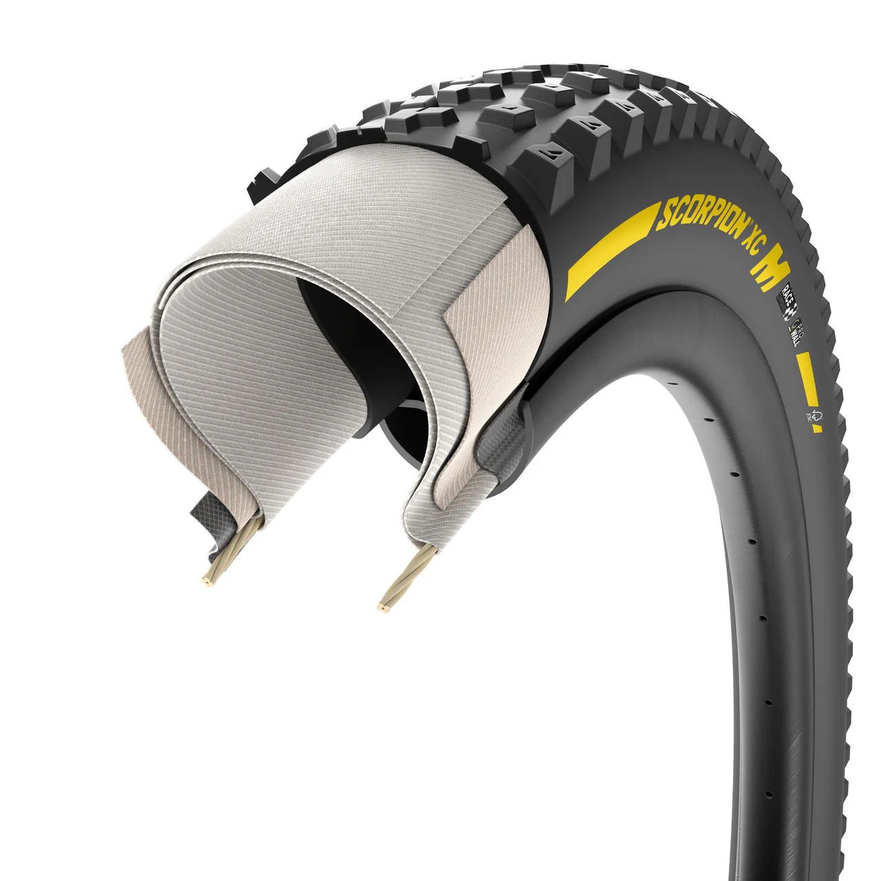 Pneu PIRELLI SCORPION RACE XC M ProWall 29x2.40 Tubeless Ready Souple Noir/Jaune Team Edition - Image 4