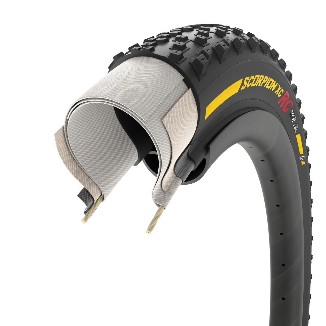 Pneu PIRELLI SCORPION RACE XC RC ProWall 29x2.40 Tubeless Ready Souple Noir/Jaune Team Edition - Image 4