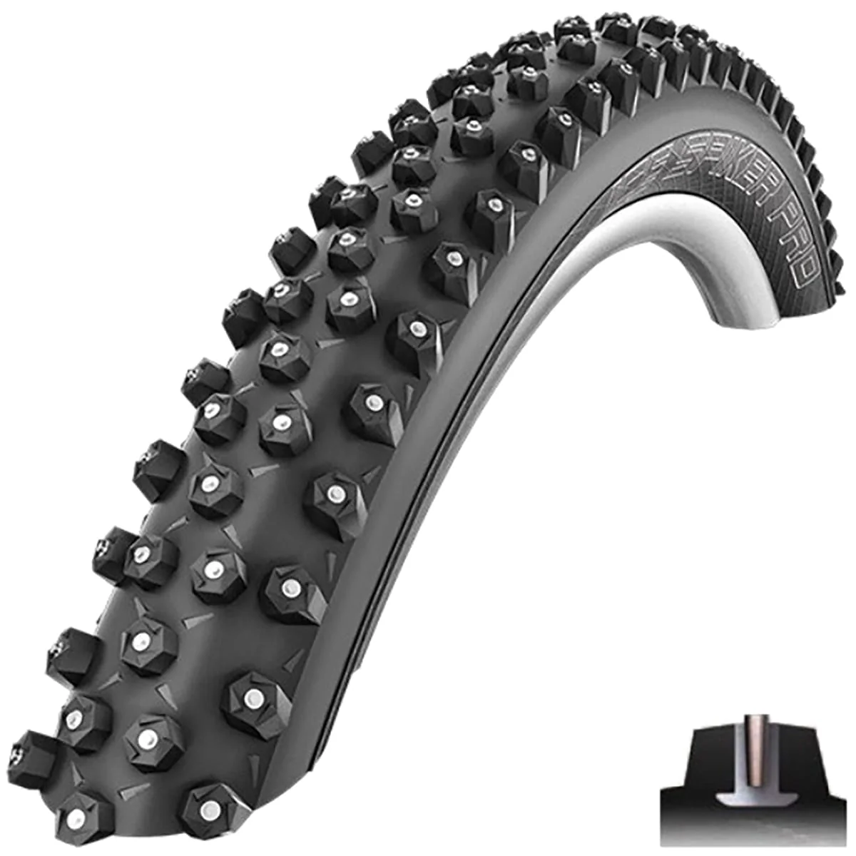 Pneu SCHWALBE ICE SPIKER PRO 29x2.60 DD RACEGUARD Tubeless Ready Souple Noir