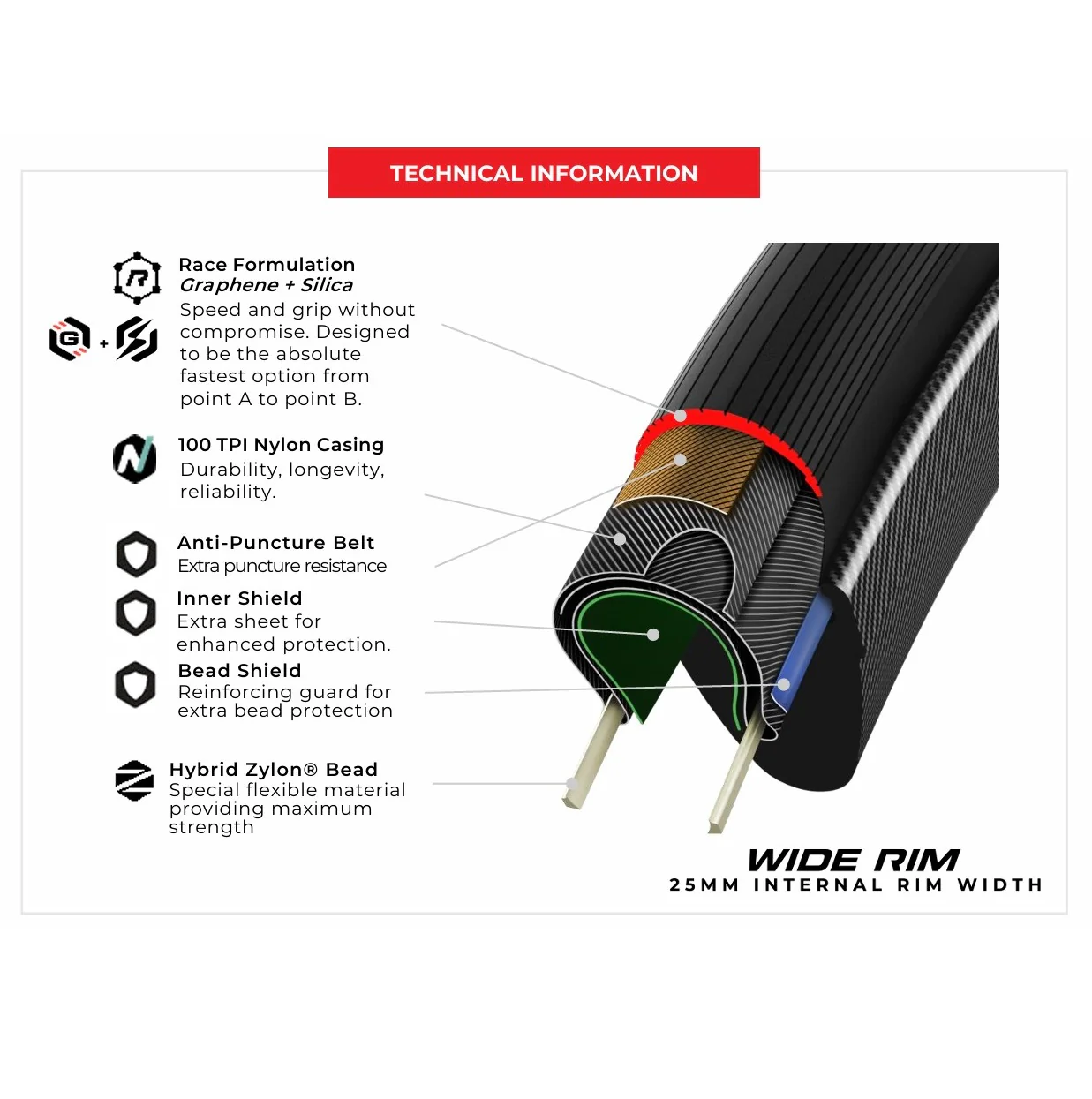 Pneu VITTORIA CORSA N.EXT WIDE Graphene G2.0 700c Tubeless Ready Noir - Image 2