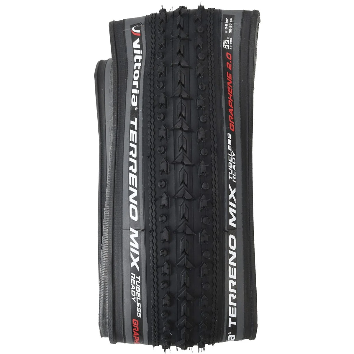 Pneu VITTORIA TERRENO MIX GRAVEL ENDURANCE Graphene G2.0 700x33c Tubeless Ready Gris