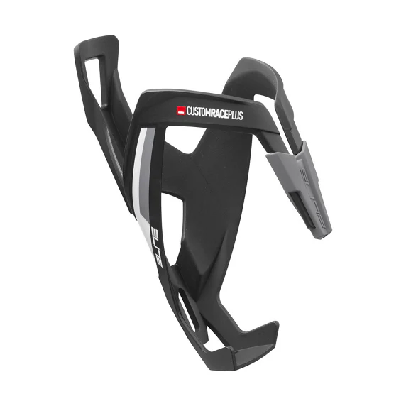 Porte-Bidon ELITE CUSTOM RACE PLUS Noir Mat/Blanc Graphic